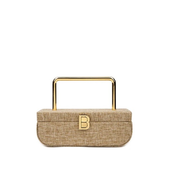 Brandon Blackwood Handbags - Brandon Blackwood Vanity Purse | 24K Gold Plated Hardware- Beige Canvas